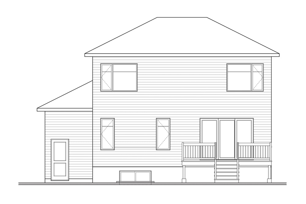 Home Plan Rear Elevation of this 3-Bedroom,2105 Sq Ft Plan -126-1952