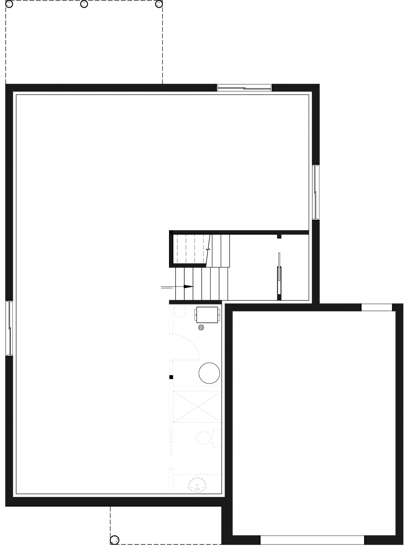 Floor Plan Basement of Contemporary Plan #126-1952