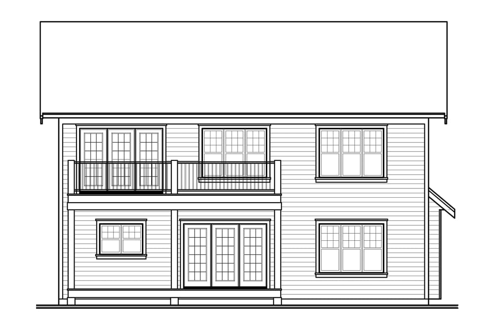 Home Plan Rear Elevation of this 3-Bedroom,2422 Sq Ft Plan -126-1953