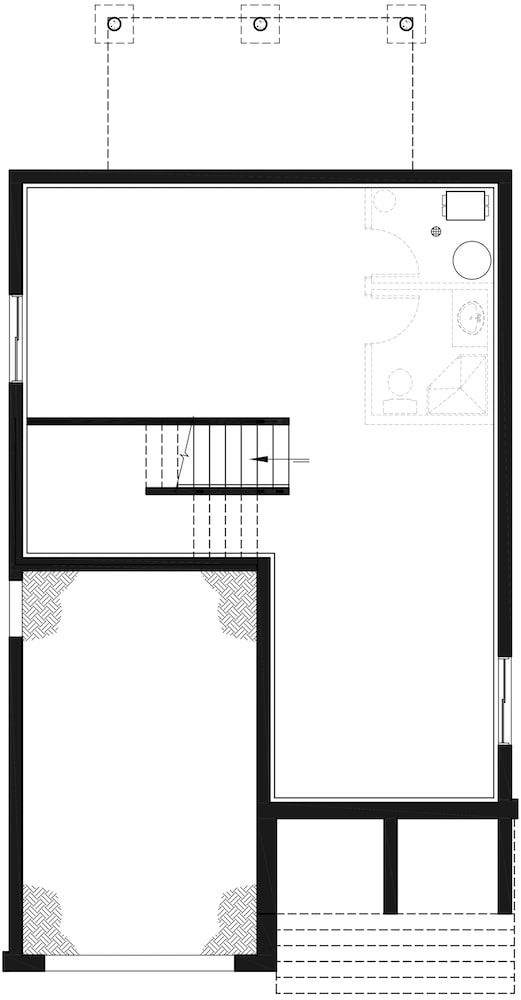 Floor Plan Basement of Contemporary Plan #126-1954