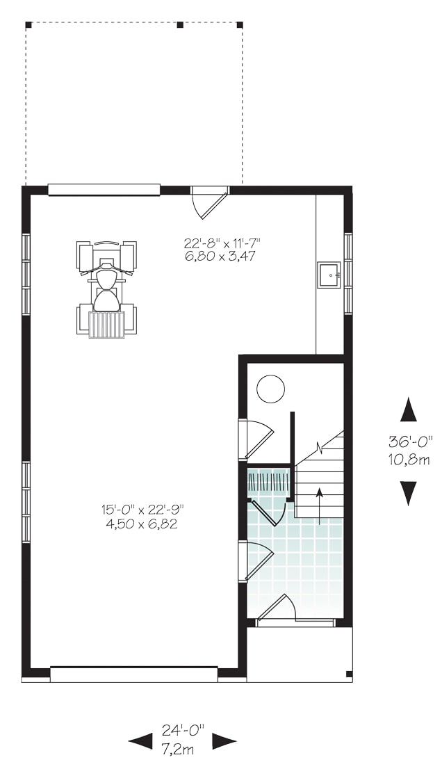 Floor Plan Main Level of Contemporary Plan #126-1956