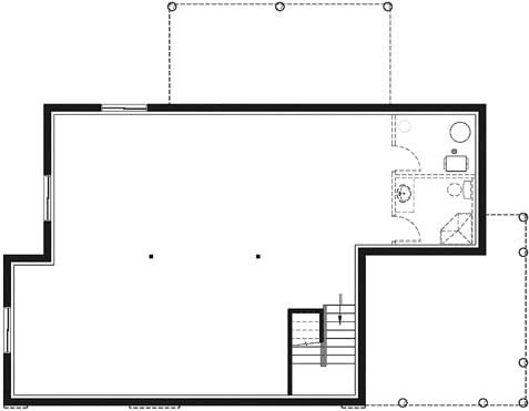 Floor Plan Basement of Vacation Homes Plan #126-1960