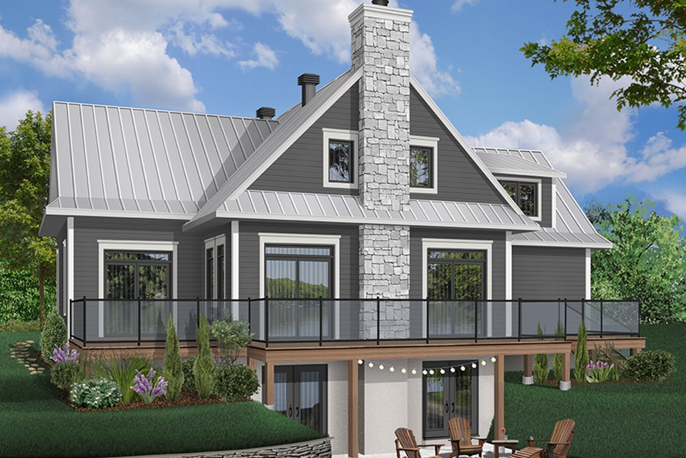 Rear View of this 3-Bedroom, 2722 Sq Ft Plan - 126-1962