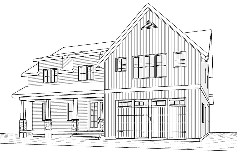 Front View of this 5-Bedroom, 3497 Sq Ft Plan - 126-1964