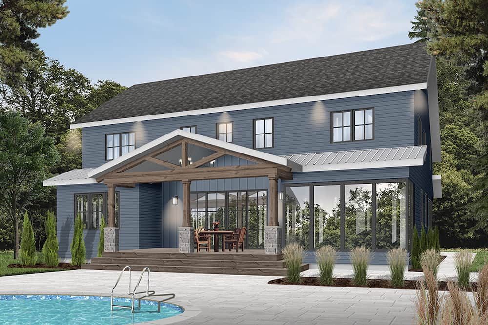 Front View of this 5-Bedroom, 3497 Sq Ft Plan - 126-1964