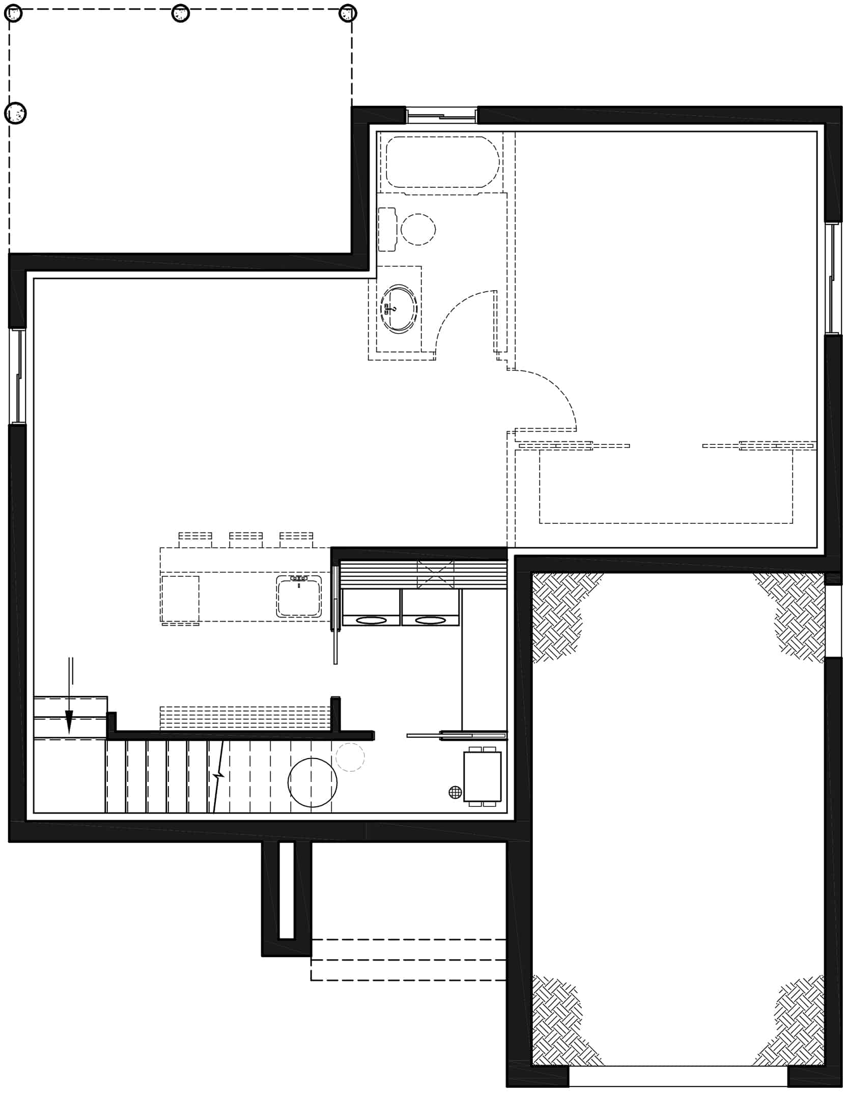 Floor Plan Basement of Rustic Plan #126-1965