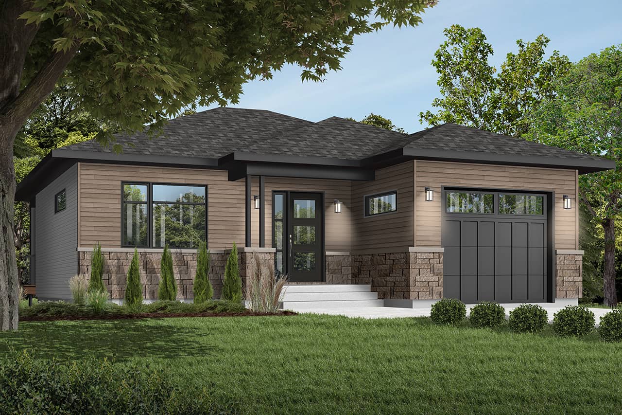 Front elevation of Rustic home (ThePlanCollection: House Plan #126-1965)