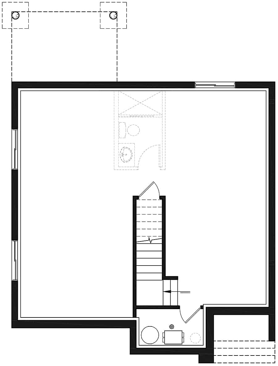 Floor Plan Basement of Contemporary Plan #126-1968