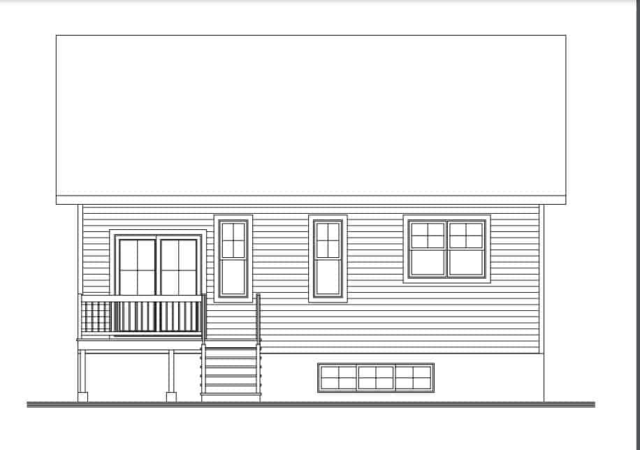 Home Plan Rear Elevation of this 3-Bedroom,1920 Sq Ft Plan -126-1969