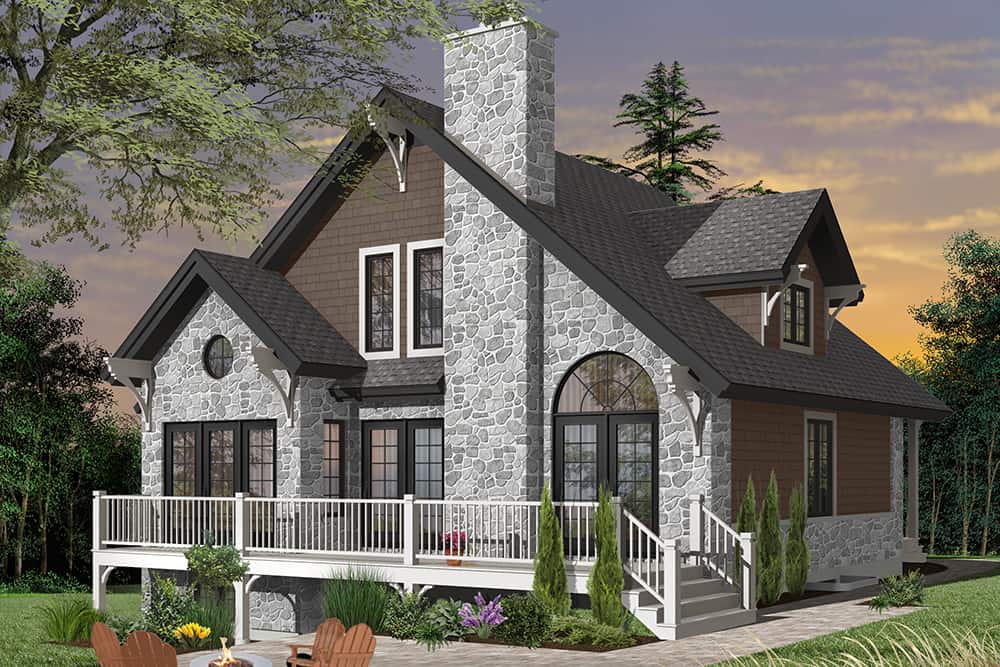 Rear View of this 3-Bedroom, 1625 Sq Ft Plan - 126-1970