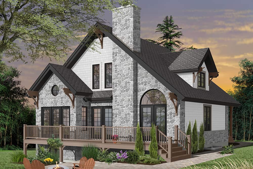 Rear View of this 3-Bedroom, 1625 Sq Ft Plan - 126-1970