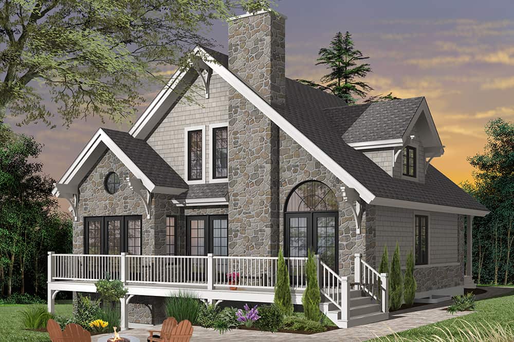 Rear View of this 3-Bedroom, 1625 Sq Ft Plan - 126-1970