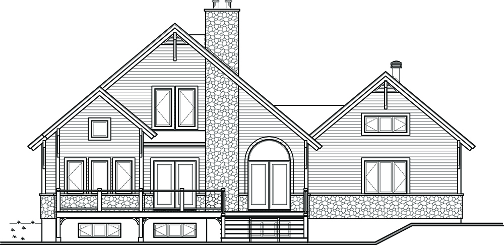 Home Plan Rear Elevation of this 3-Bedroom,1816 Sq Ft Plan -126-1972