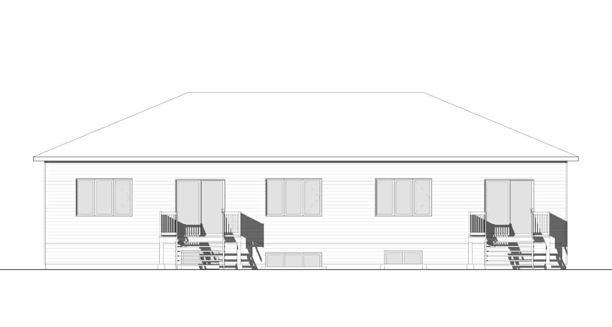 Home Plan Rear Elevation of this 4-Bedroom,4853 Sq Ft Plan -126-1975