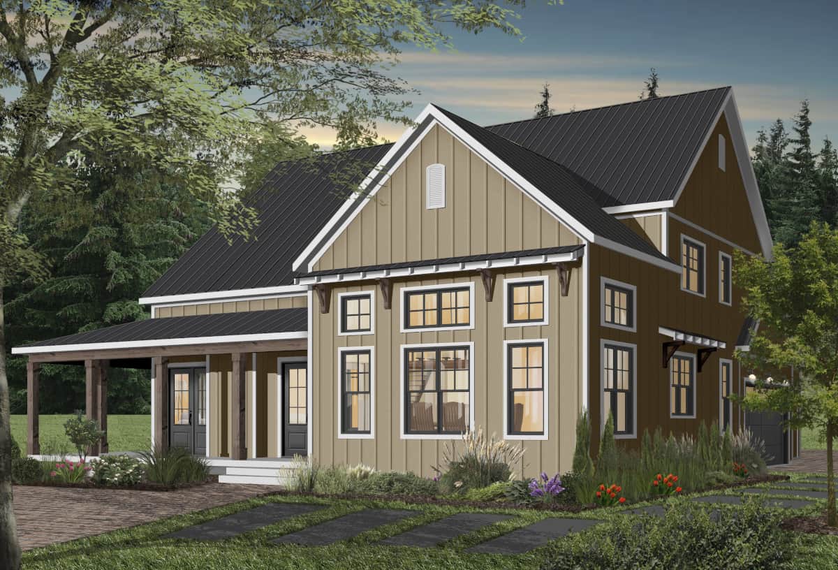 Rear View of this 4-Bedroom, 3354 Sq Ft Plan - 126-1976