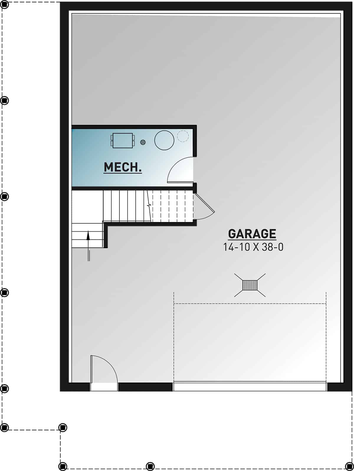 Floor Plan Basement of Contemporary Plan #126-1977