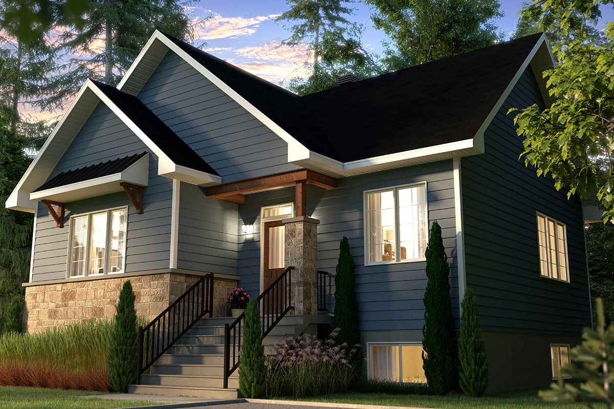 Front View of this 2-Bedroom, 1050 Sq Ft Plan - 126-1978