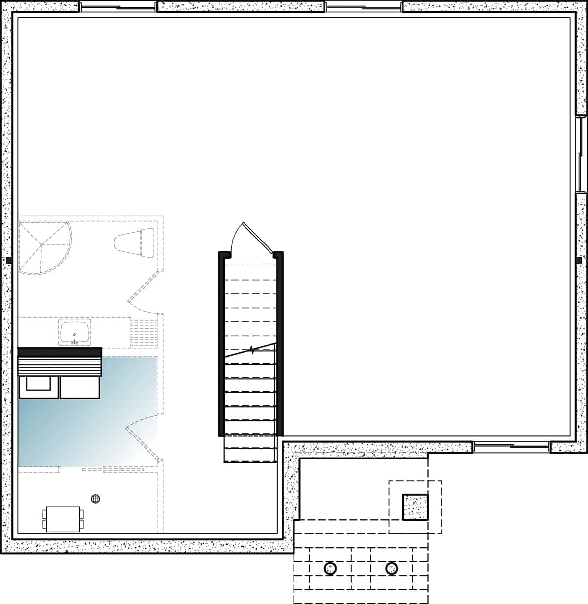 Floor Plan Basement of Craftsman Plan #126-1978