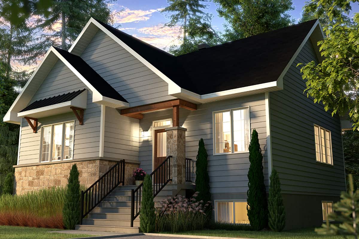 Transitional Craftsman home (ThePlanCollection: Plan #126-1978)