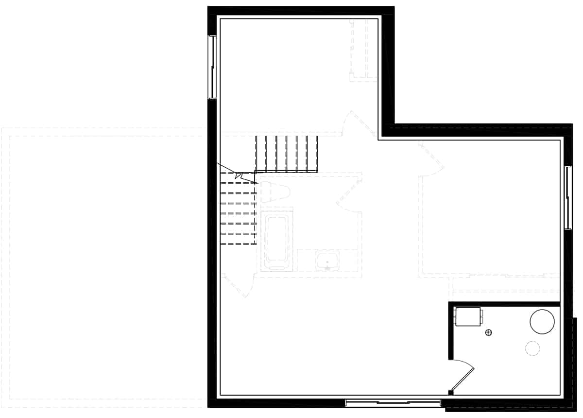 Floor Plan Basement of Modern Plan #126-1979