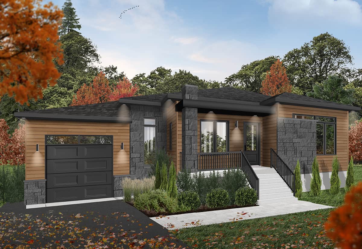 Front View of this 2-Bedroom, 1187 Sq Ft Plan - 126-1980