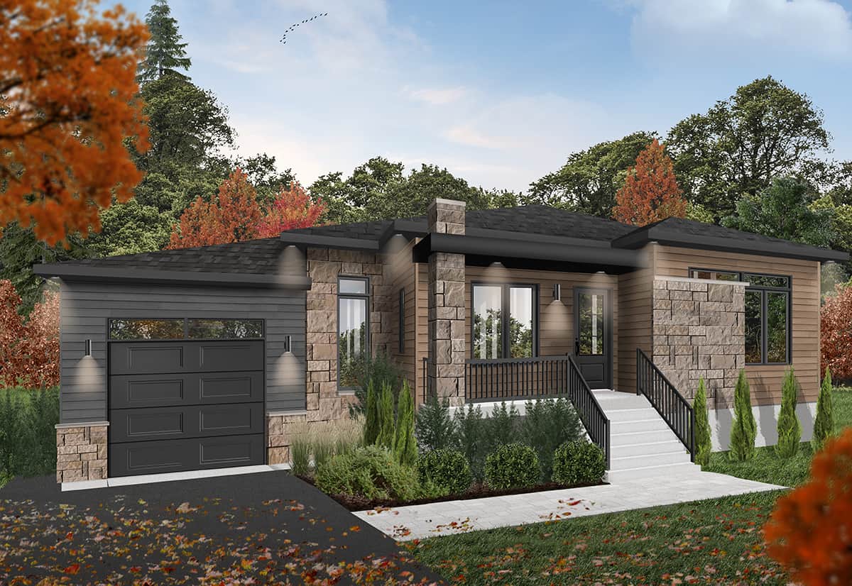 Front View of this 2-Bedroom, 1187 Sq Ft Plan - 126-1980