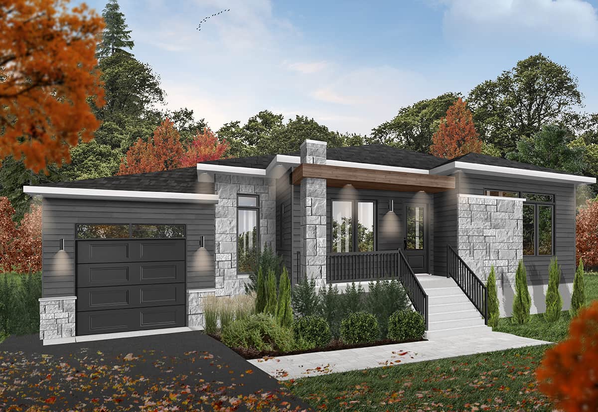 Front View of this 2-Bedroom, 1187 Sq Ft Plan - 126-1980