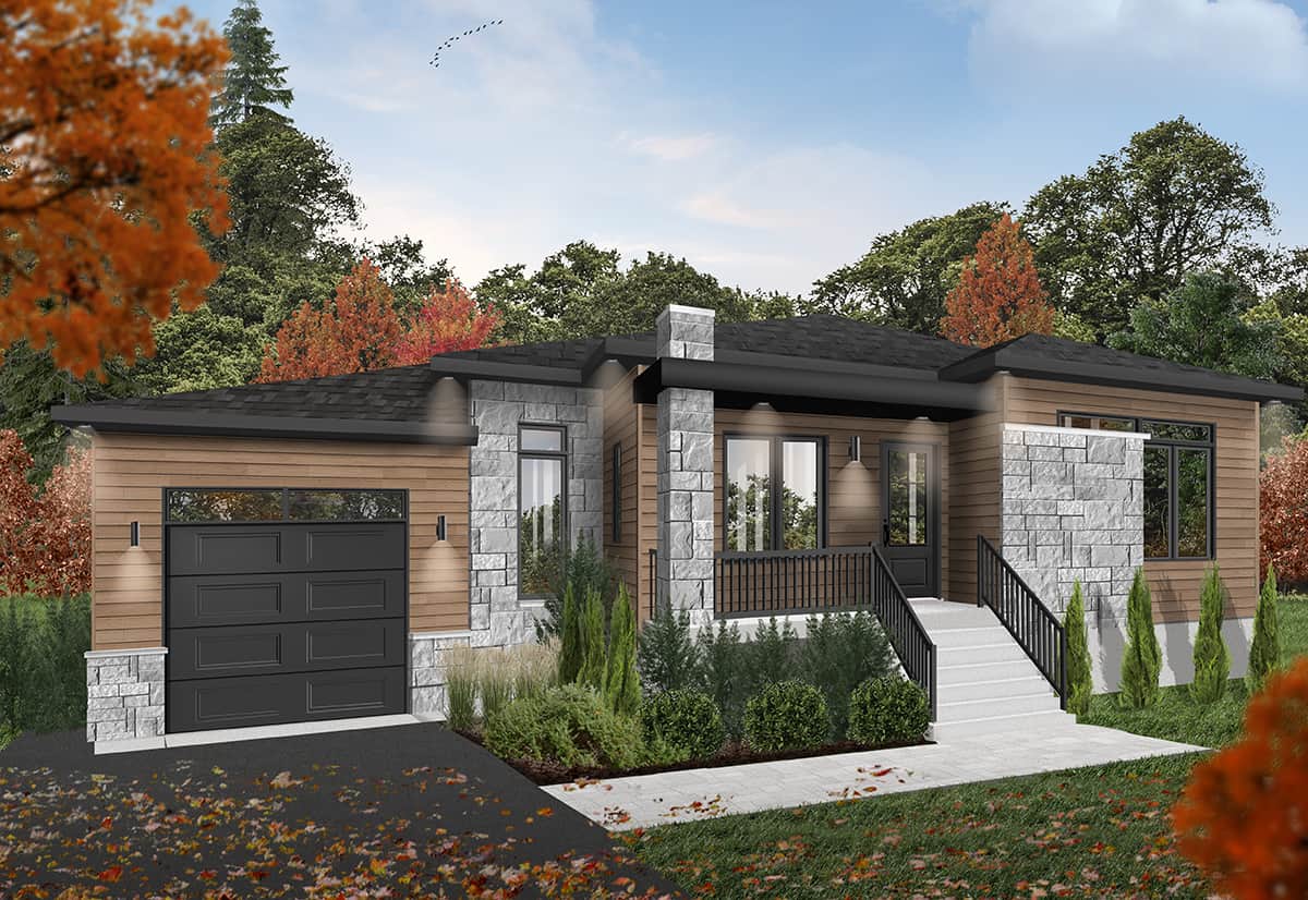Front View of this 2-Bedroom, 1187 Sq Ft Plan - 126-1980