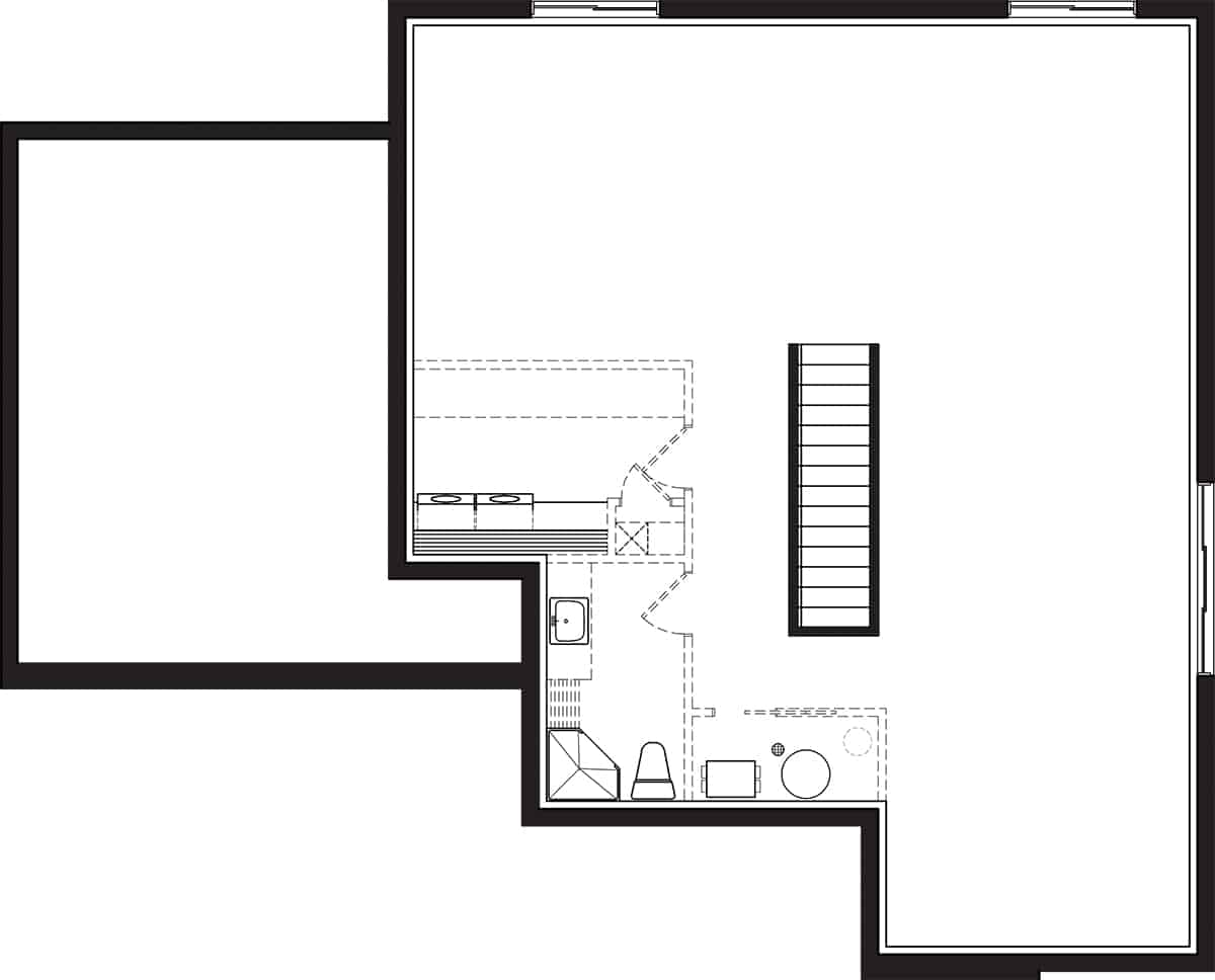 Floor Plan Basement of Contemporary Plan #126-1980