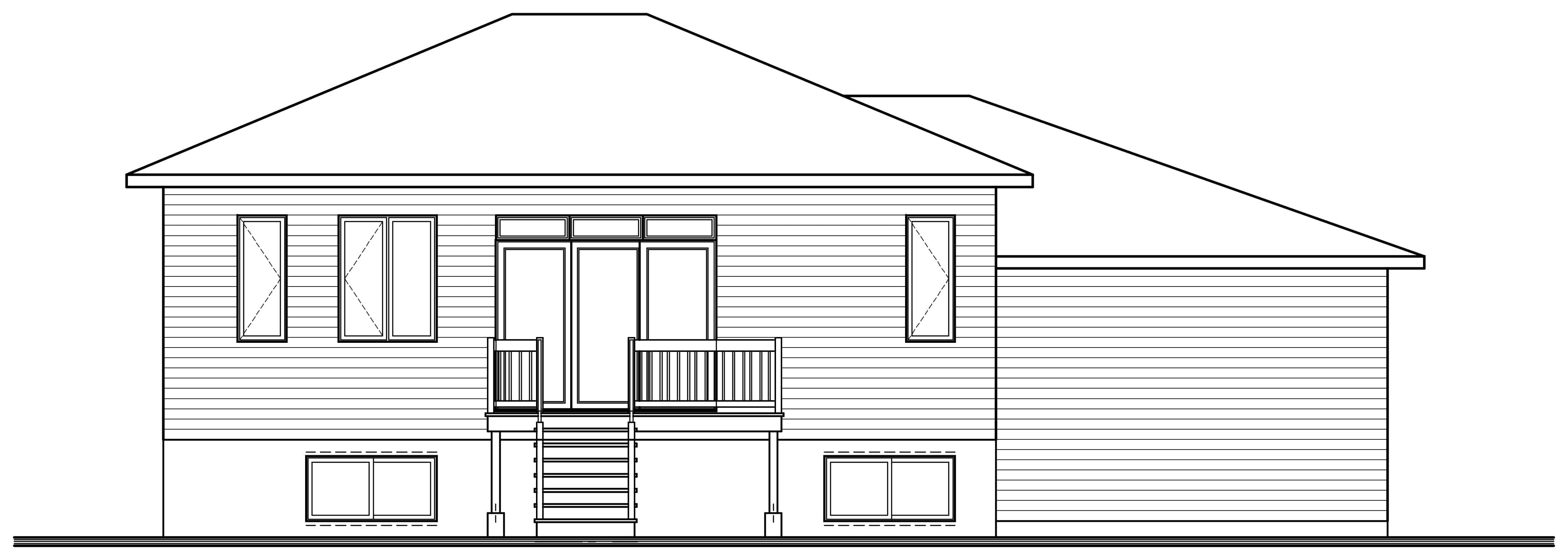 Home Plan Rear Elevation of this 2-Bedroom,1187 Sq Ft Plan -126-1980