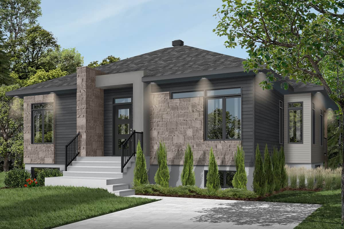 Contemporary home (ThePlanCollection: Plan #126-1985)