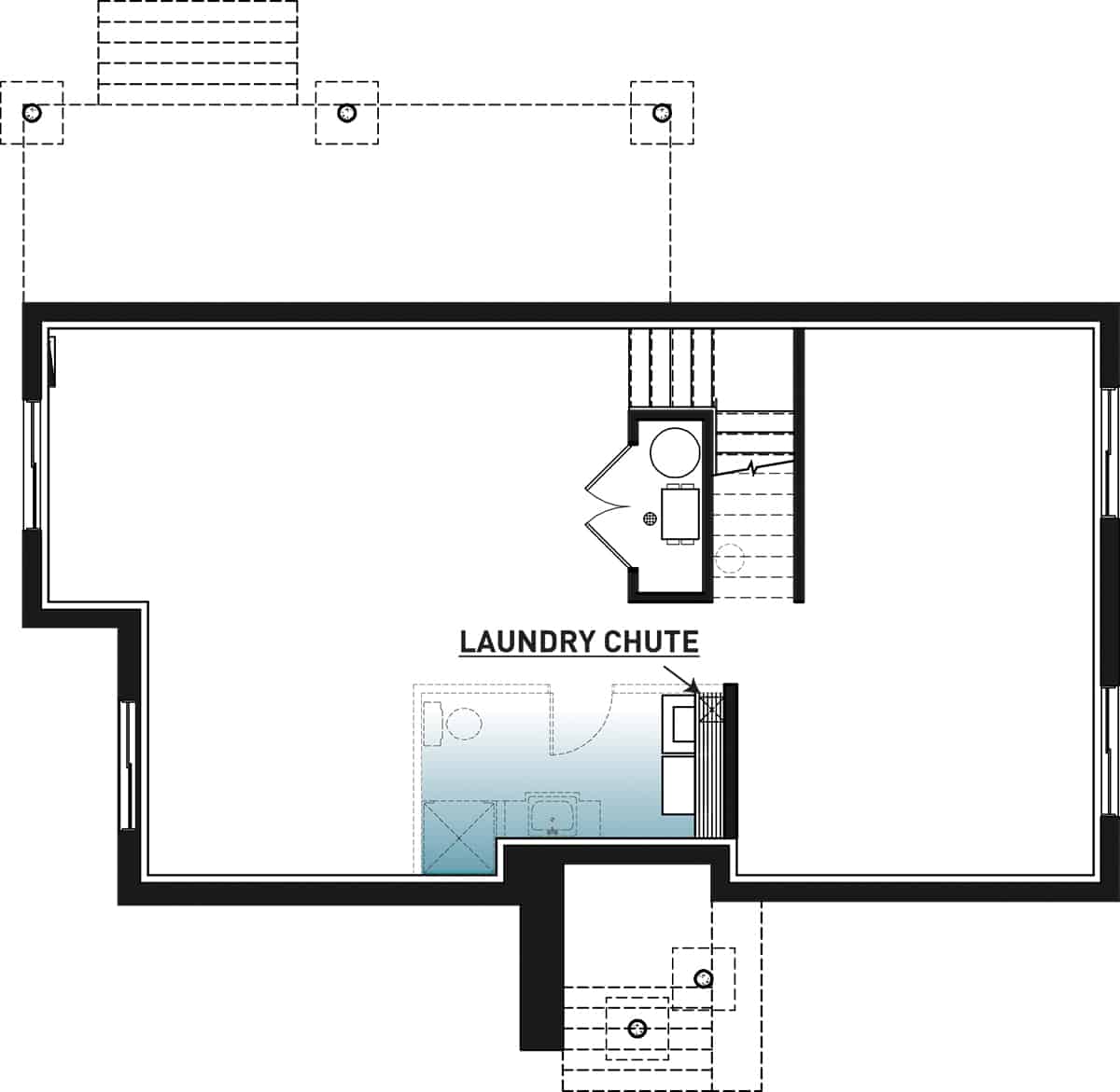 Floor Plan Basement of Modern Plan #126-1987