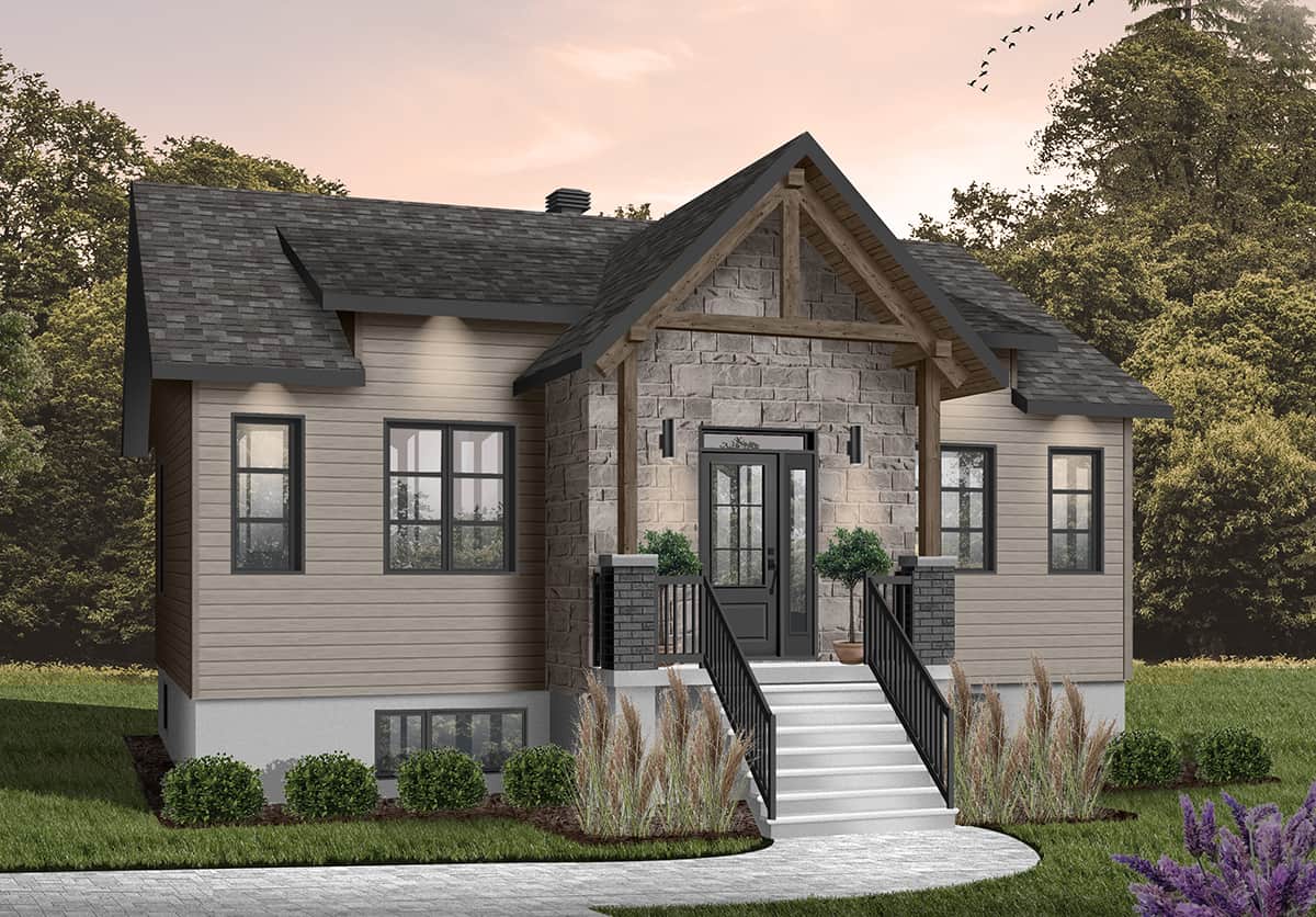 Front View of this 2-Bedroom, 1229 Sq Ft Plan - 126-1988