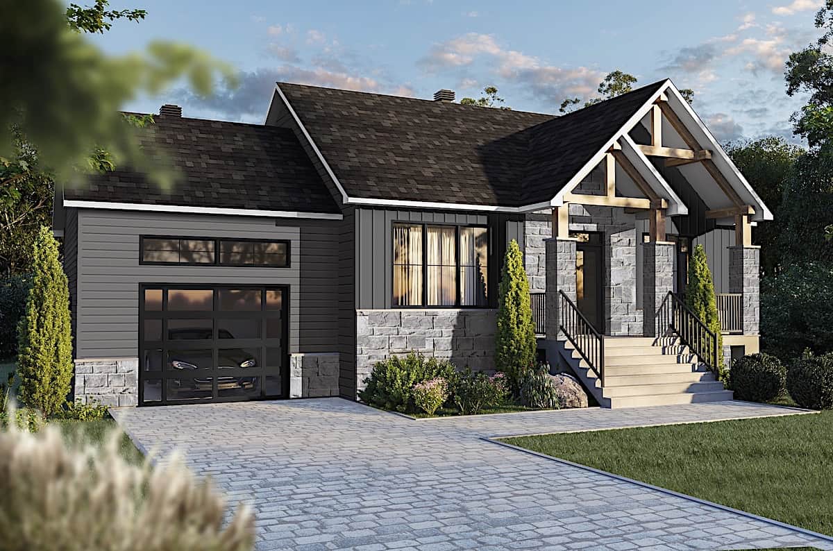 Front View of this 2-Bedroom, 1178 Sq Ft Plan - 126-1990
