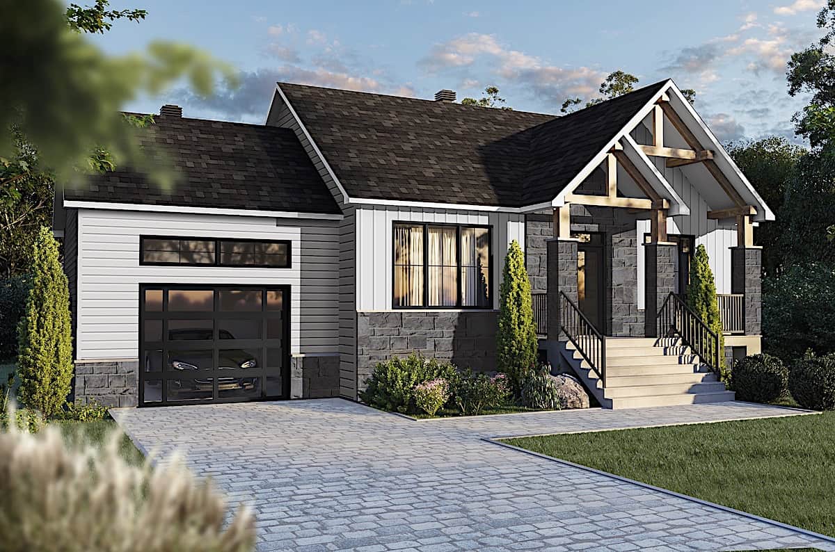 Country Ranch home (ThePlanCollection: Plan #126-1990)