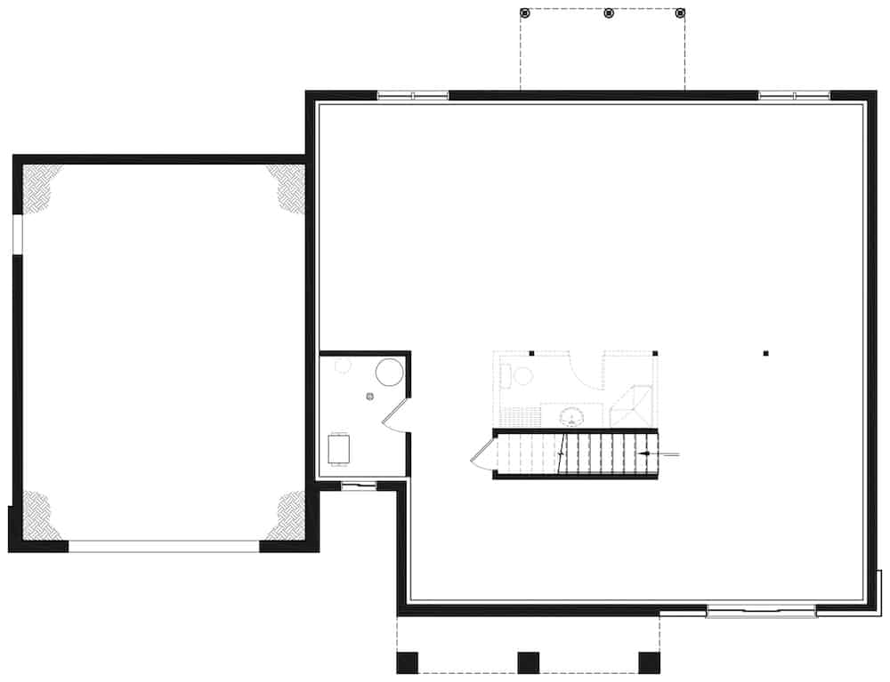 Floor Plan Basement of Ranch Plan #126-1991