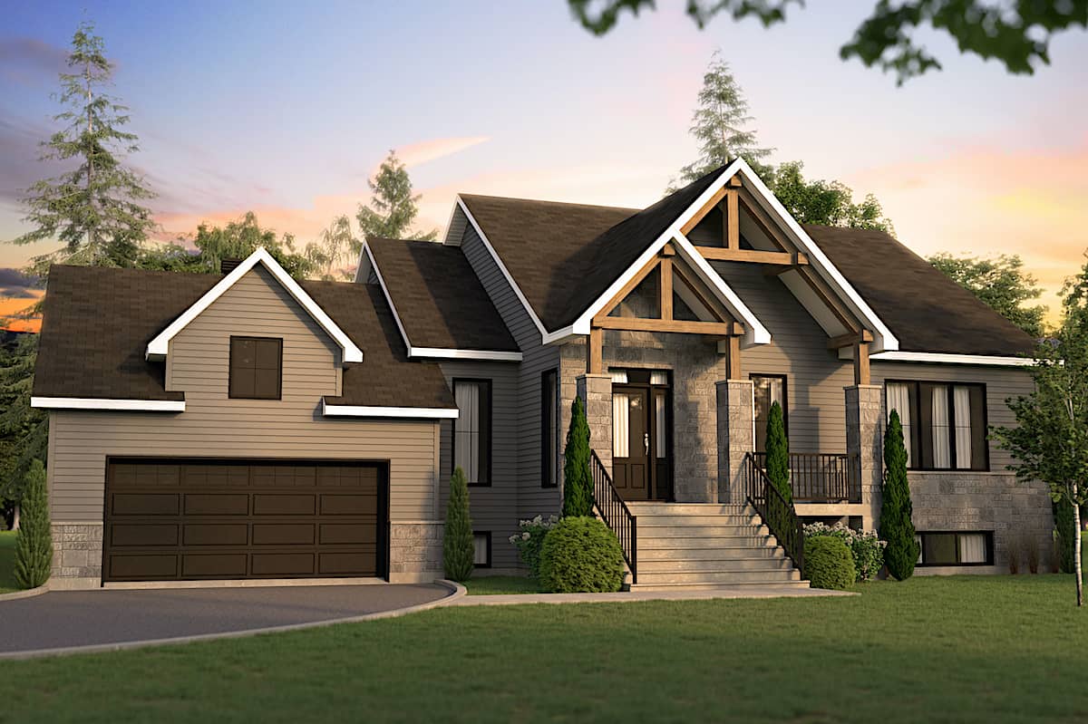 Country Ranch home (ThePlanCollection: Plan #126-1991)