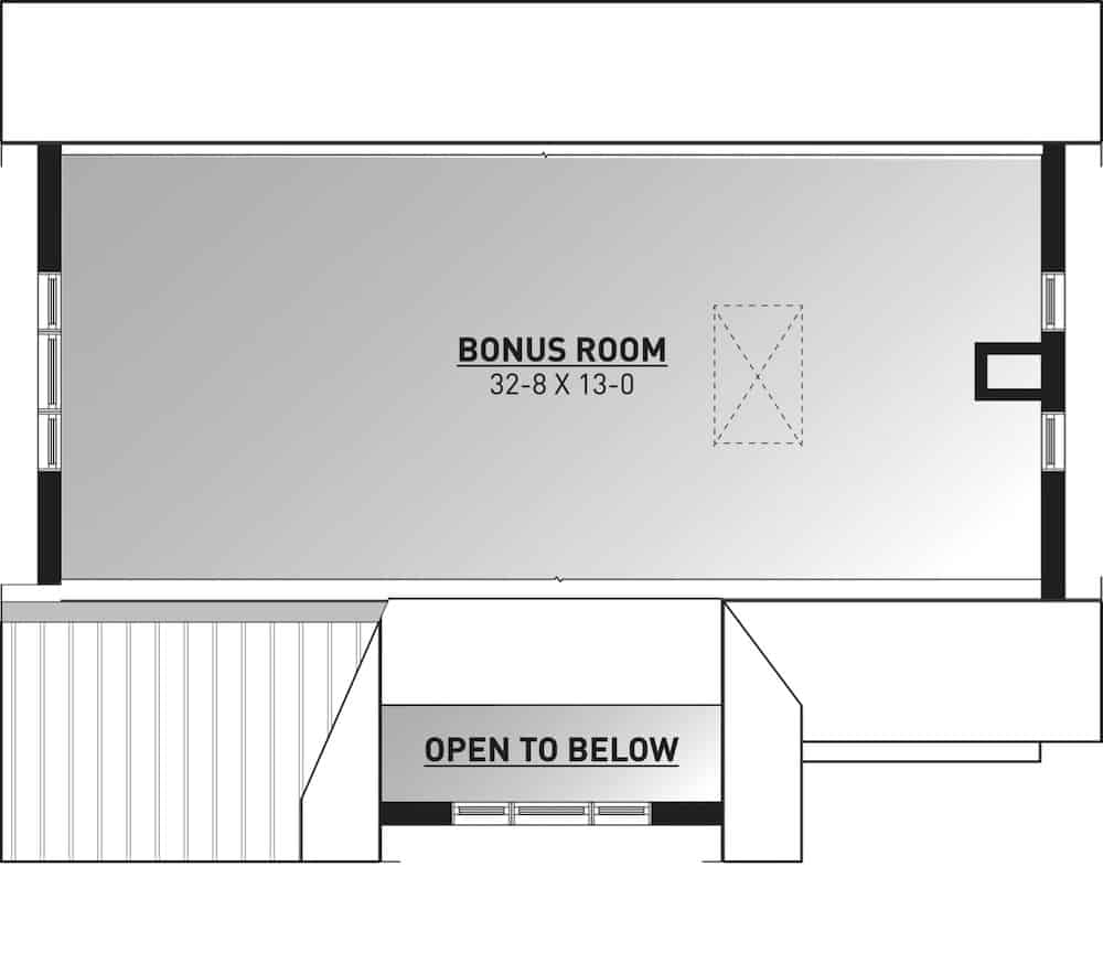 Floor Plan Bonus Room of Garage Plan #126-1992