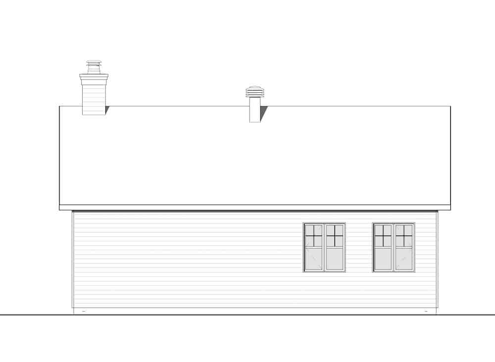 Home Plan Rear Elevation of this 0-Bedroom,804 Sq Ft Plan -126-1992