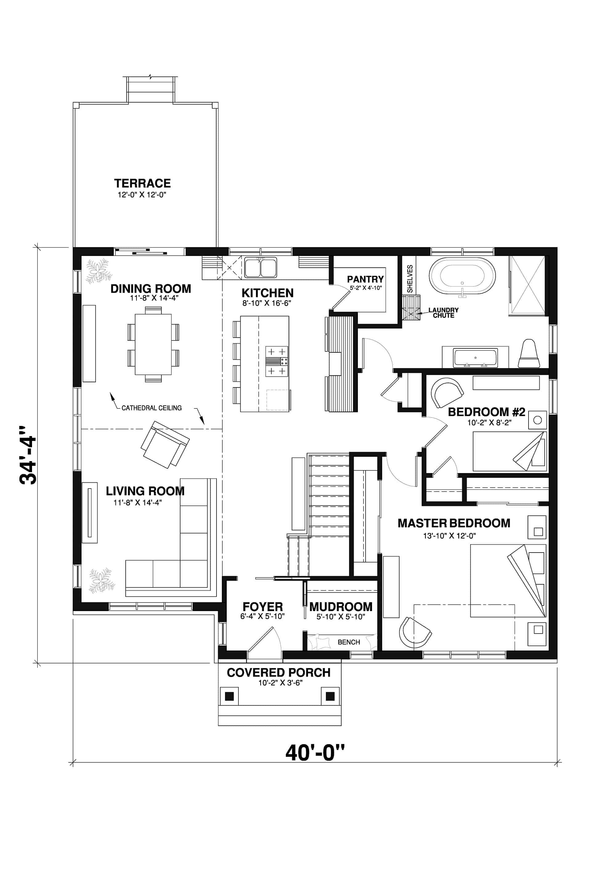 Main Level of Country Plan #126-1993