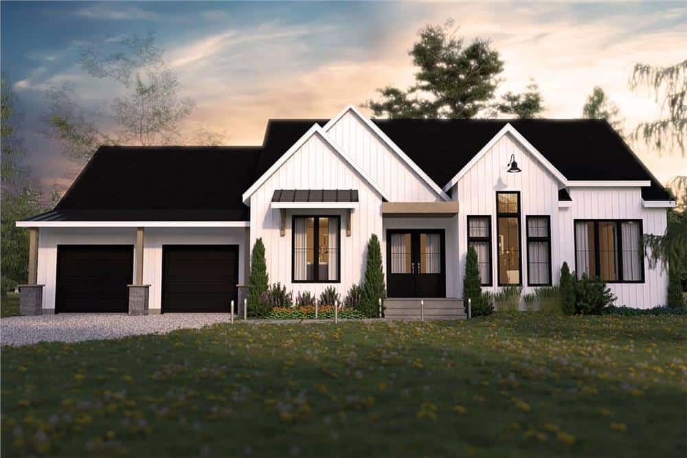 Contemporary Ranch style home (ThePlanCollection: Plan #126-1994)