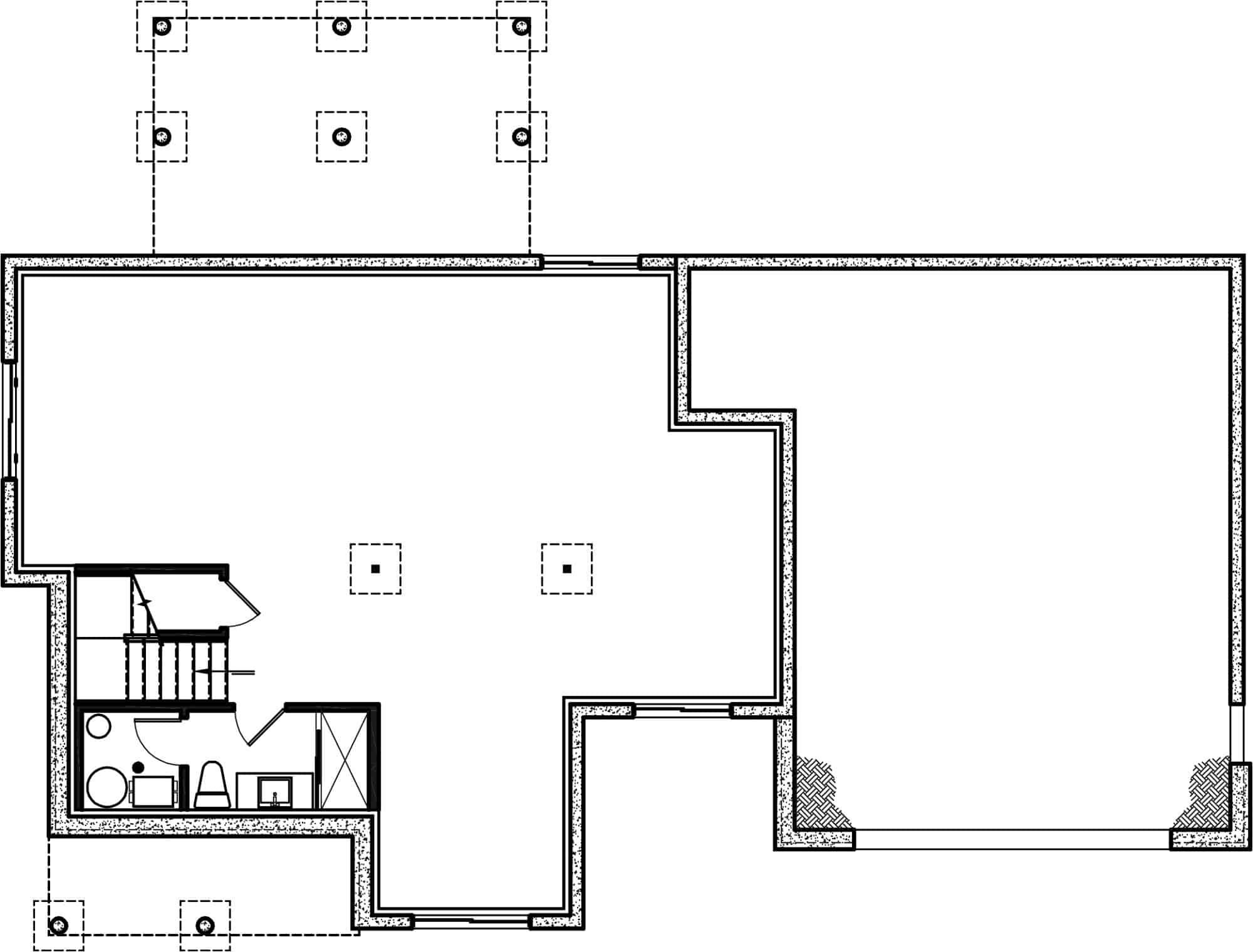 Basement of Farmhouse Plan #126-1996