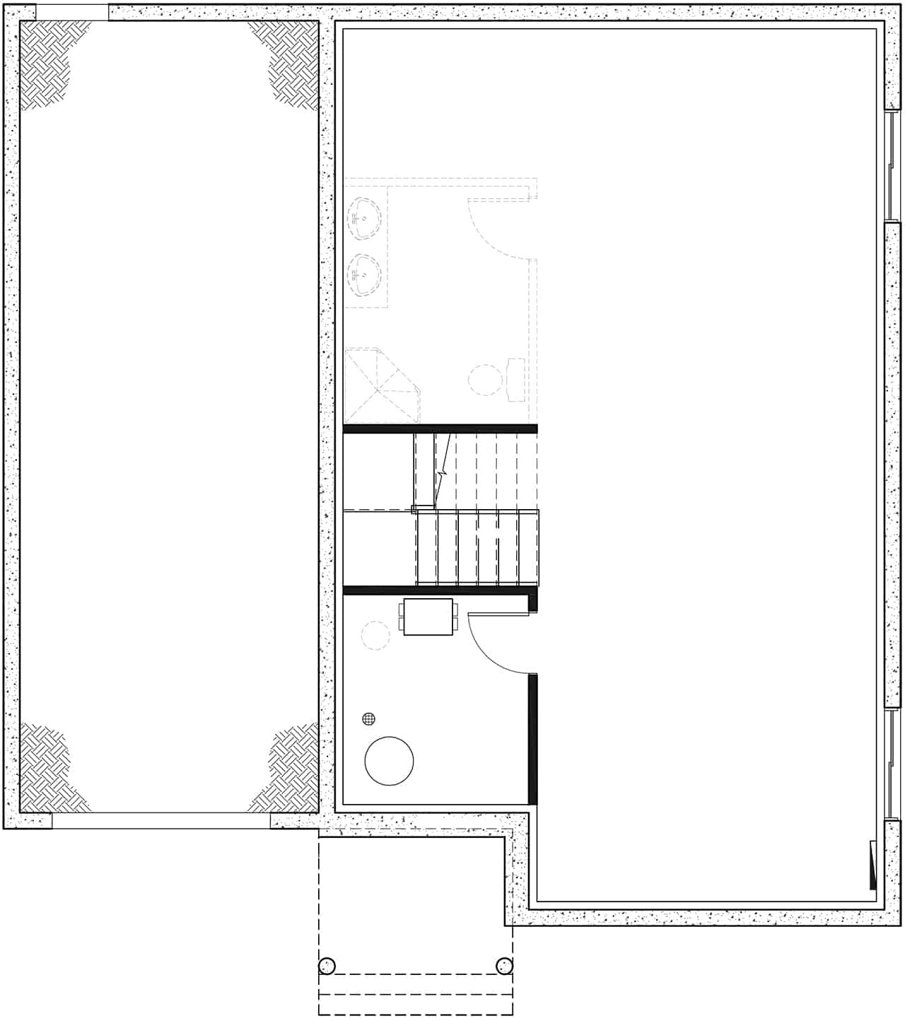 Basement of Farmhouse Plan #126-1997