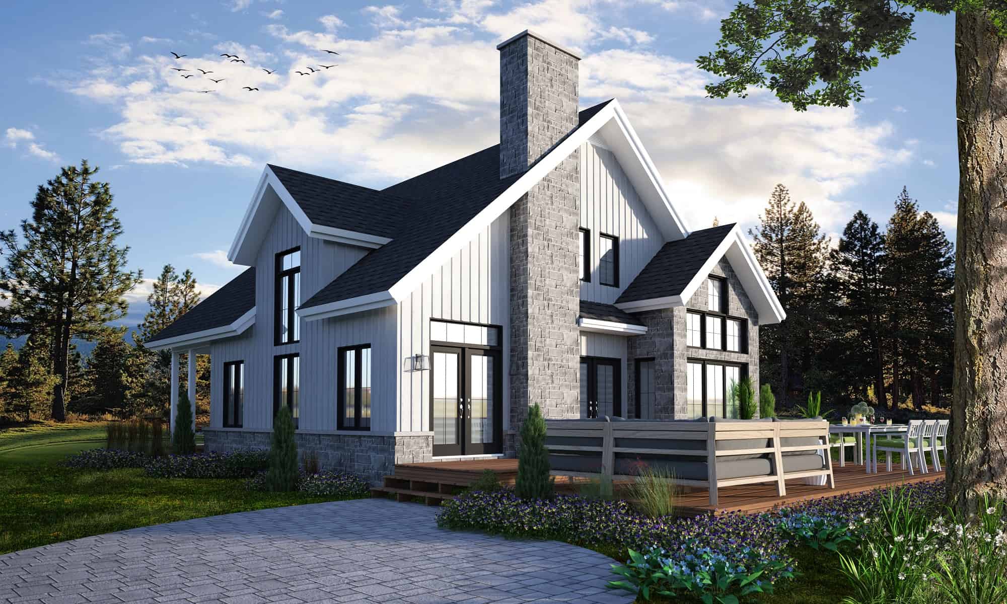 Rear View of this 3-Bedroom, 1876 Sq Ft Plan - 126-1998