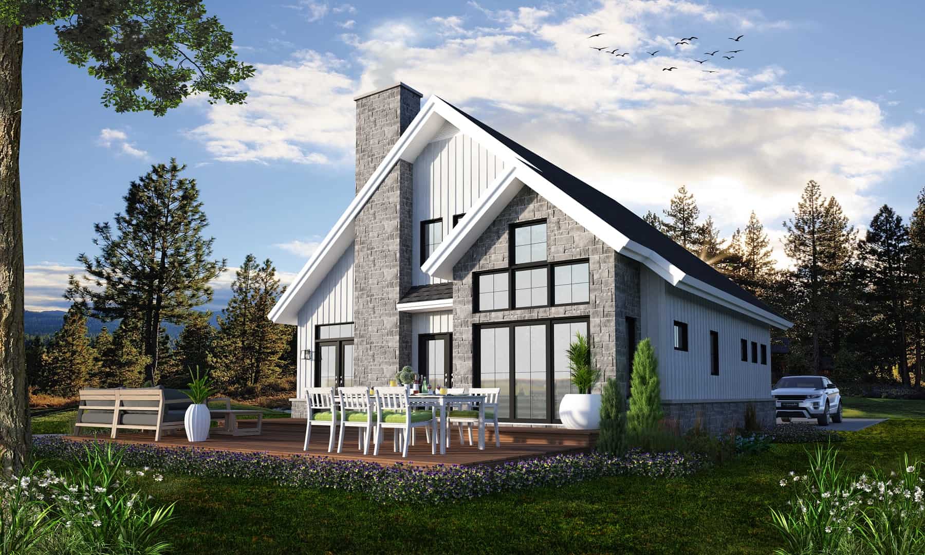 Rear View of this 3-Bedroom, 1876 Sq Ft Plan - 126-1998