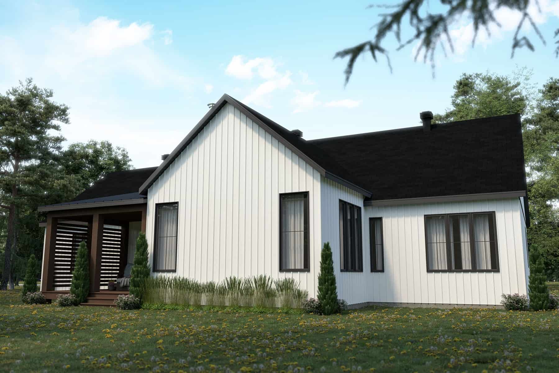 Rear View of this 3-Bedroom, 1953 Sq Ft Plan - 126-1999