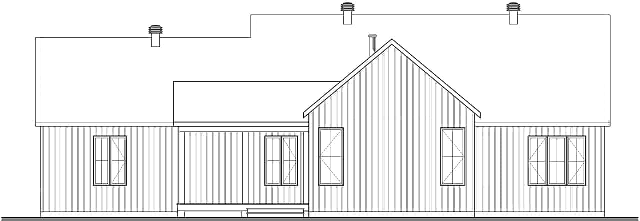 Home Plan Rear Elevation of this 3-Bedroom,1953 Sq Ft Plan -126-1999