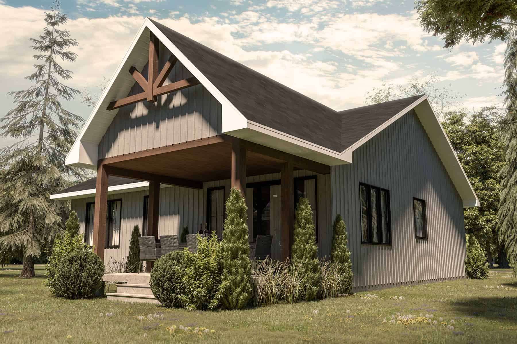 Rear View of this 2-Bedroom, 1339 Sq Ft Plan - 126-2000