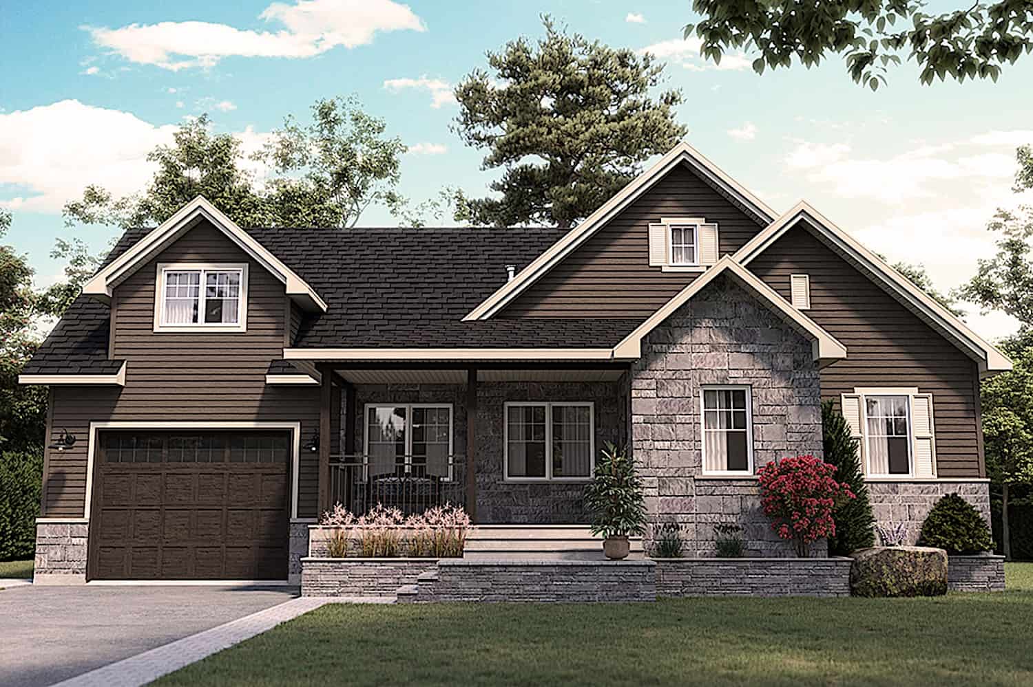 Front elevation of Country home (ThePlanCollection: House Plan #126-2002)