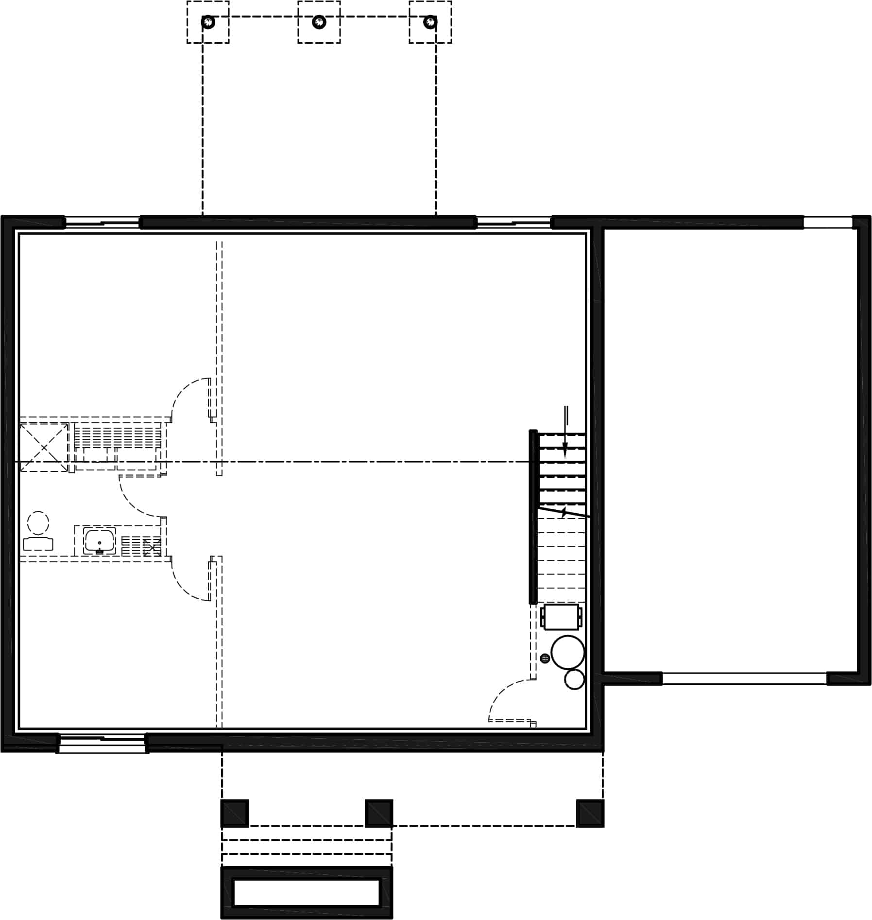 Basement of Cottage Plan #126-2004